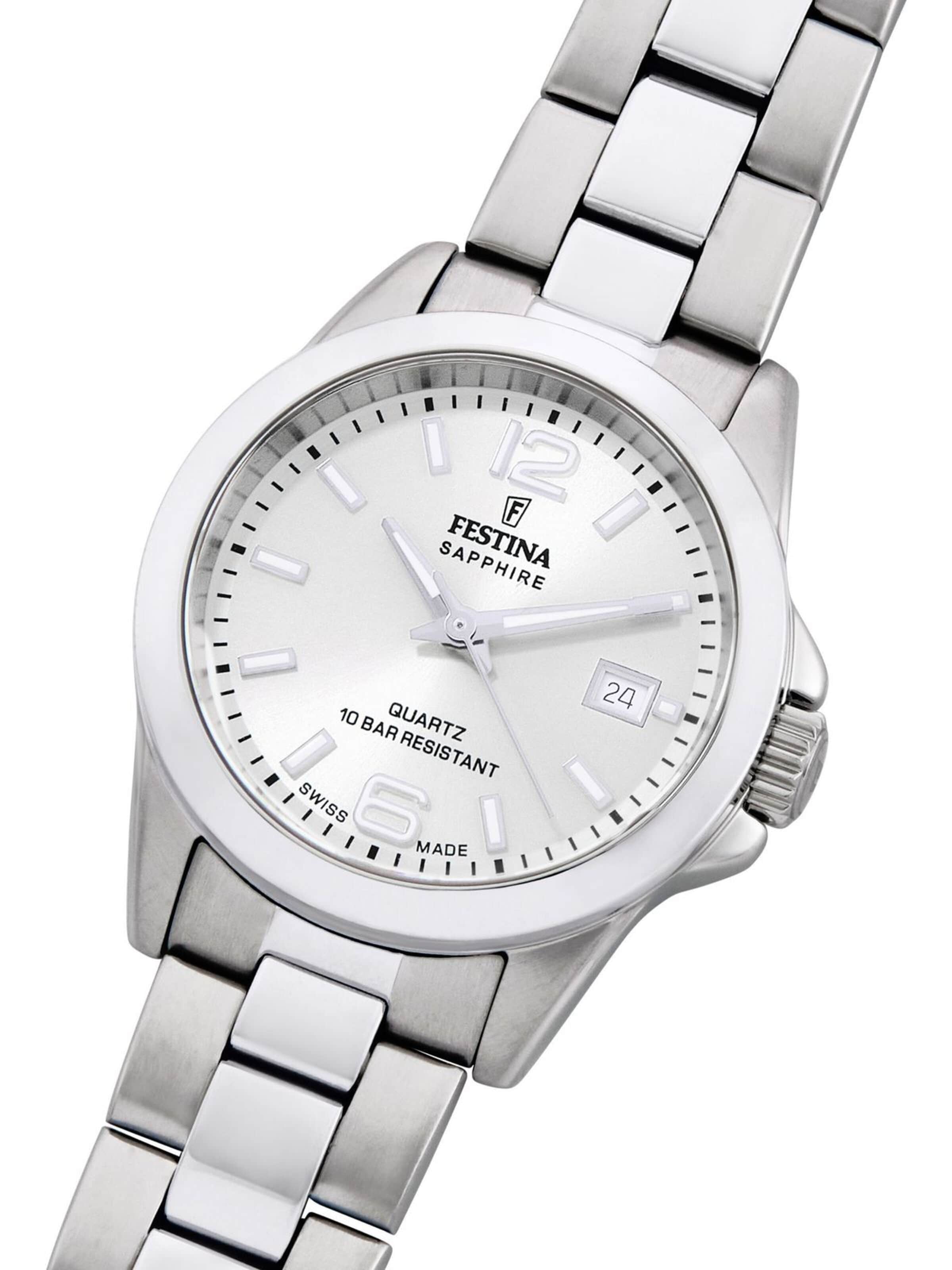 FESTINA Analogové hodinky 'Watch Acero Clasico Swiss Made' – stříbrná