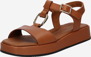 Paul Green Strap Sandals in Brown: front