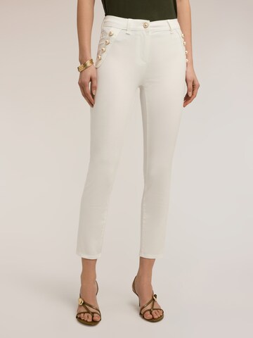 MOTIVI Slimfit Broek in Wit