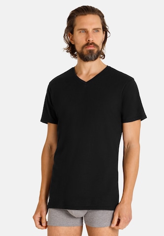 T-Shirt camano en noir : devant