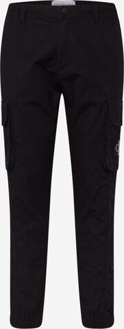 Calvin Klein Jeans - Skinny Calças cargo em preto: frente