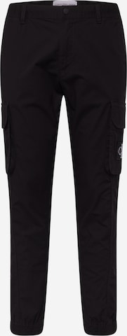 Calvin Klein Jeans - Calças cargo em preto: frente