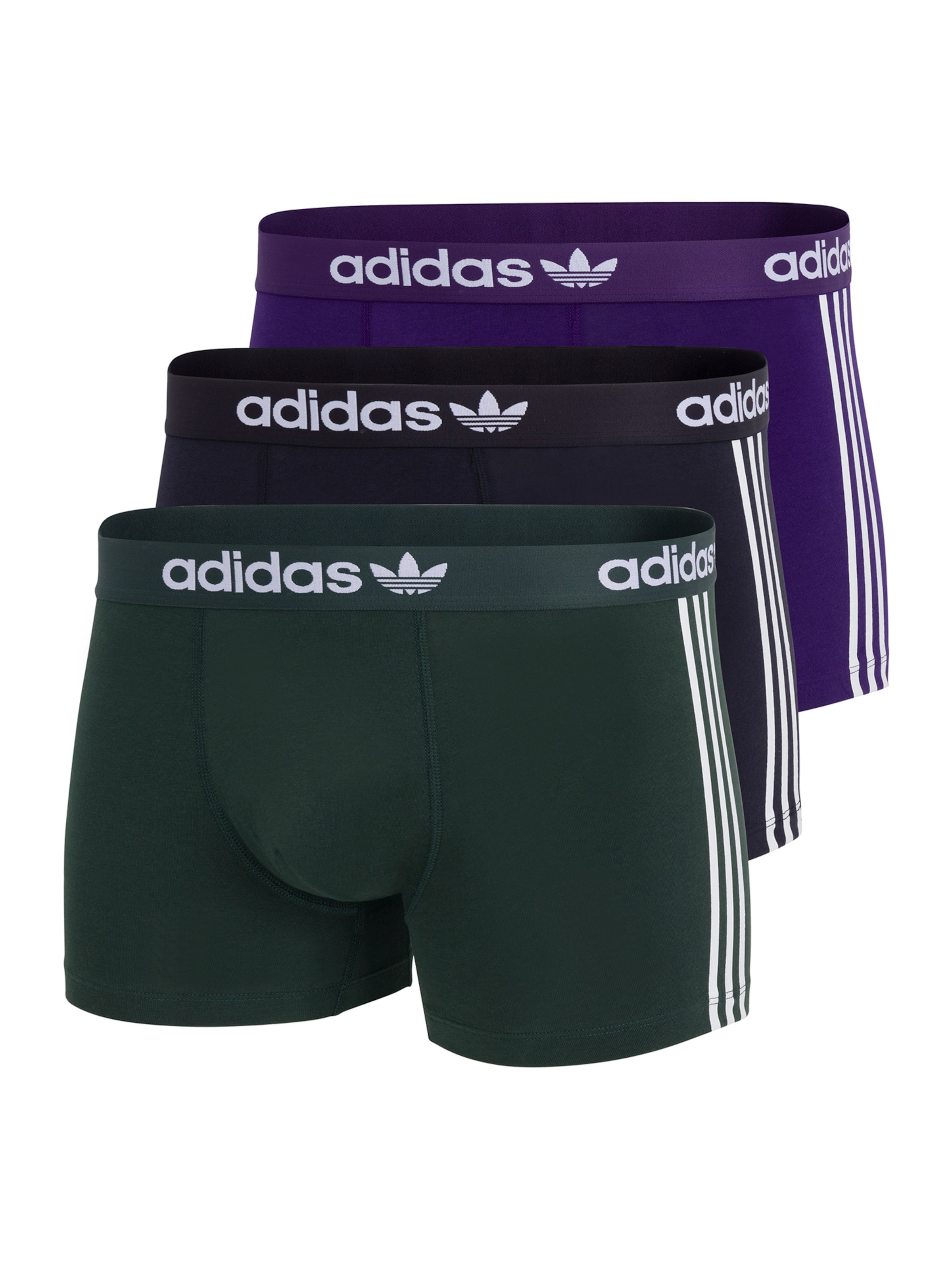 Boxers ' Comfort Flex Cotton 3 Stripes ' ADIDAS ORIGINALS en vert : devant