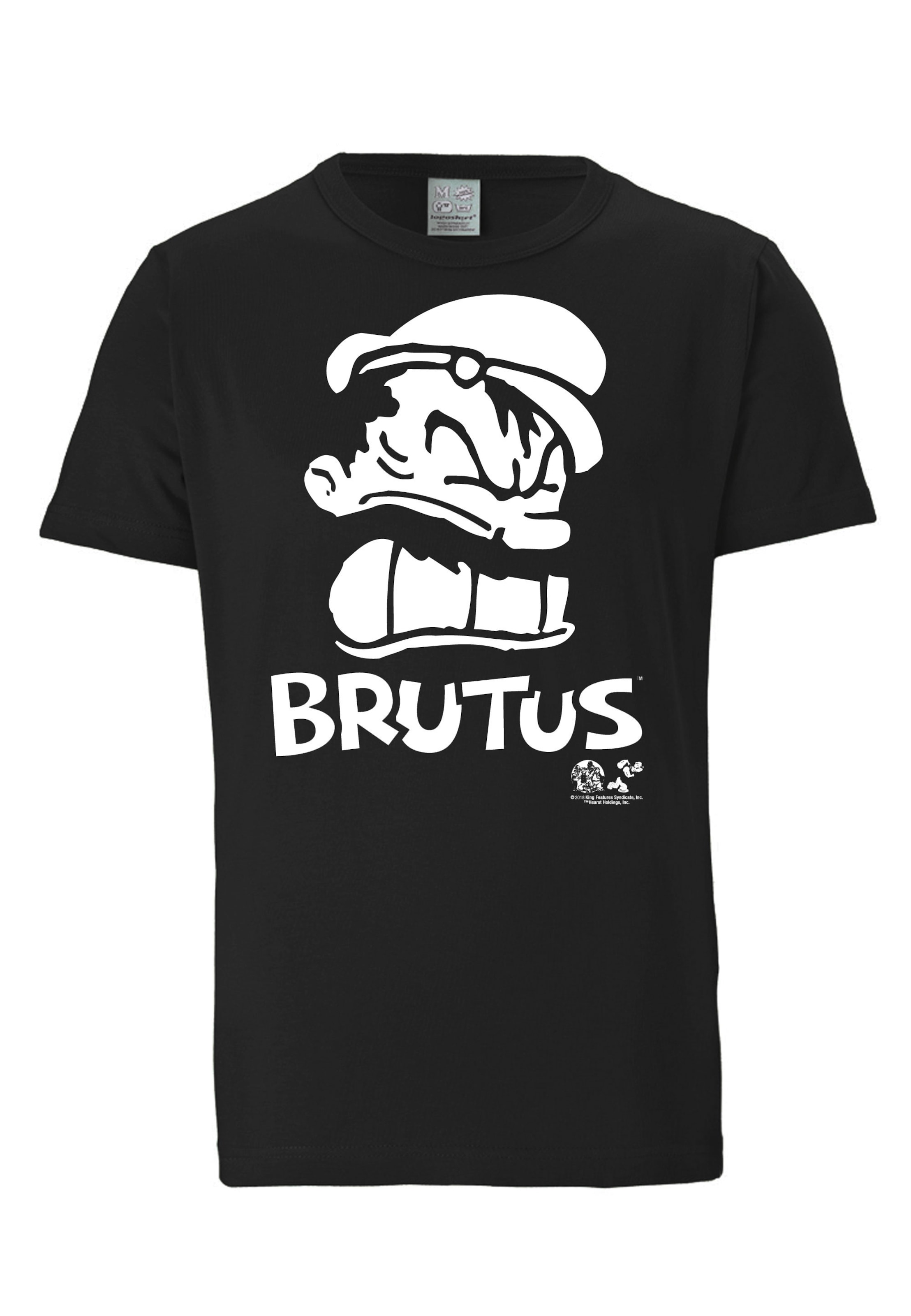LOGOSHIRT Shirt 'Popeye - Bluto Portrait' in Black: front