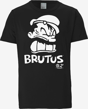 LOGOSHIRT Shirt 'Popeye - Bluto Portrait' in Black: front