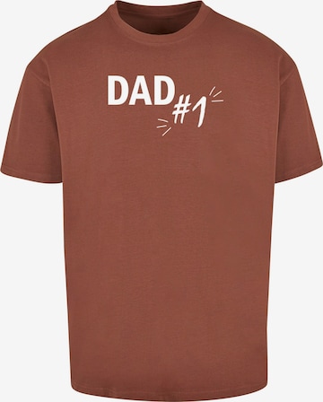 T-Shirt 'Fathers Day - Dad Number 1' Merchcode en marron : devant