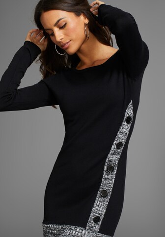 LAURA SCOTT Strickkleid in Schwarz