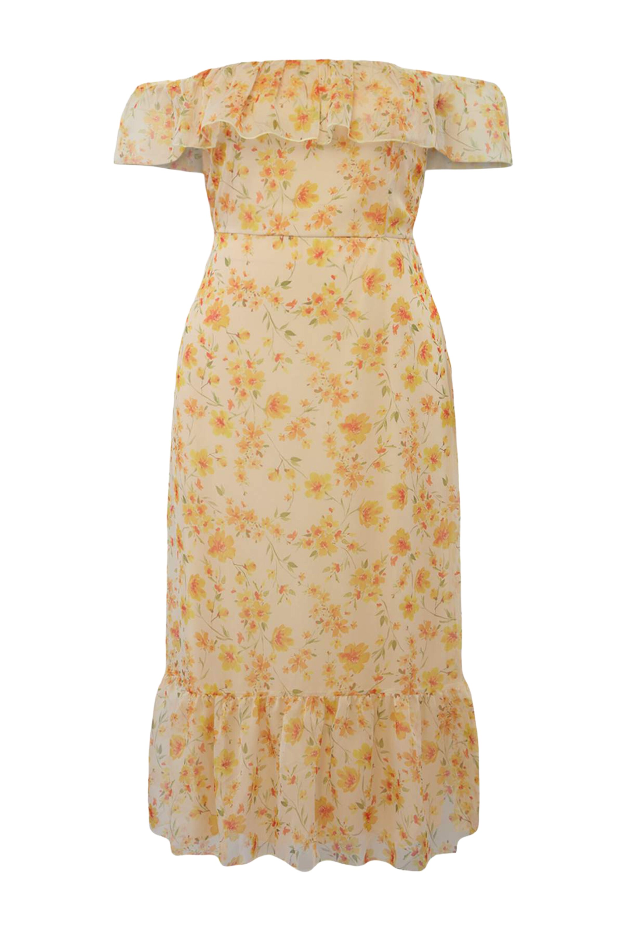 Robe d’été Trendyol Curve en jaune : devant