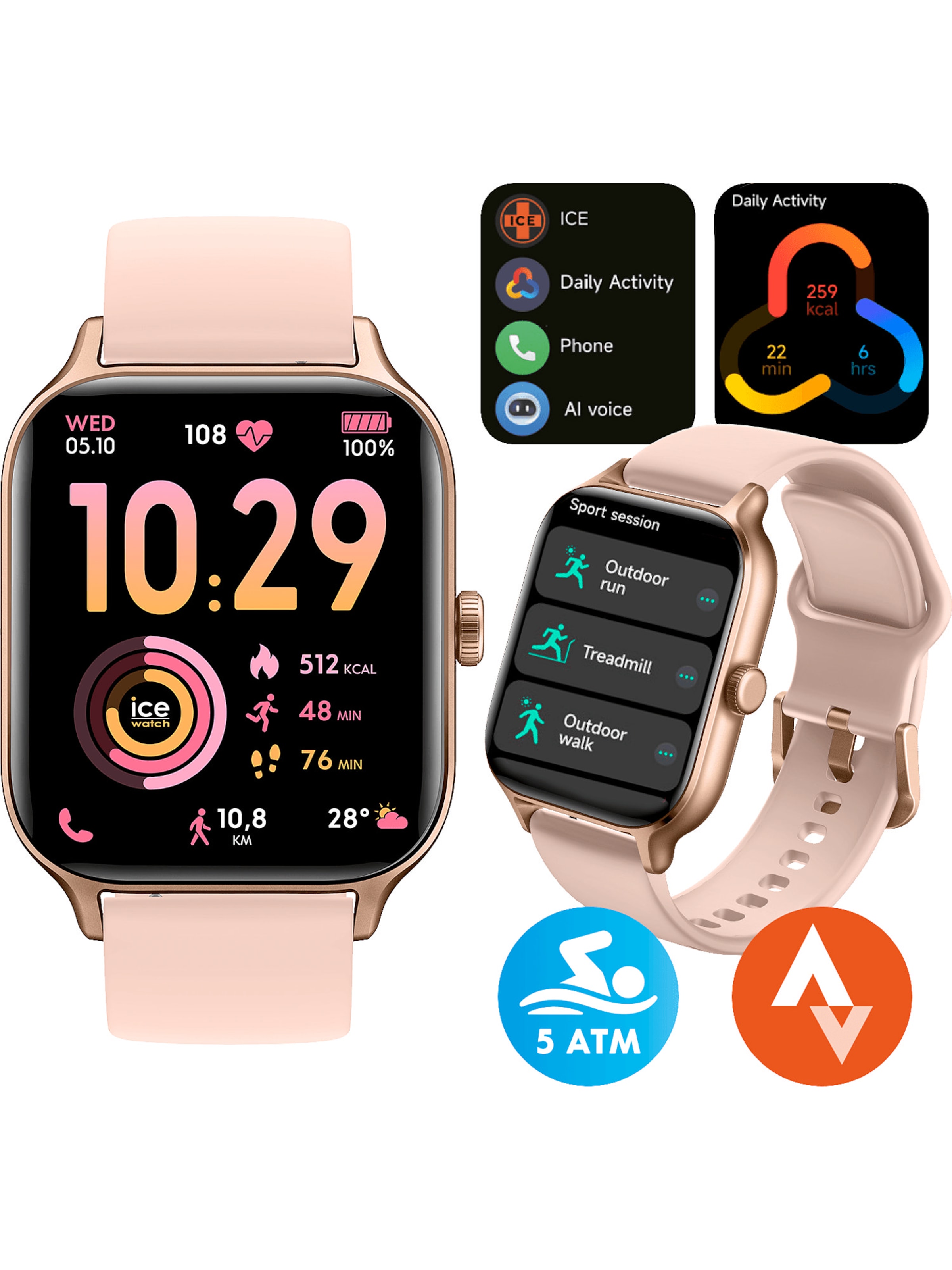 ICE WATCH Digitaluhr in Pink