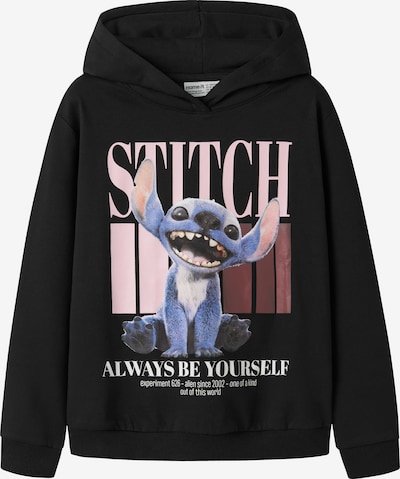 NAME IT Sweater majica 'NKFADA STITCH' veličine 122-128 u safirno plava / čokolada / rosé / crna, Pregled proizvoda