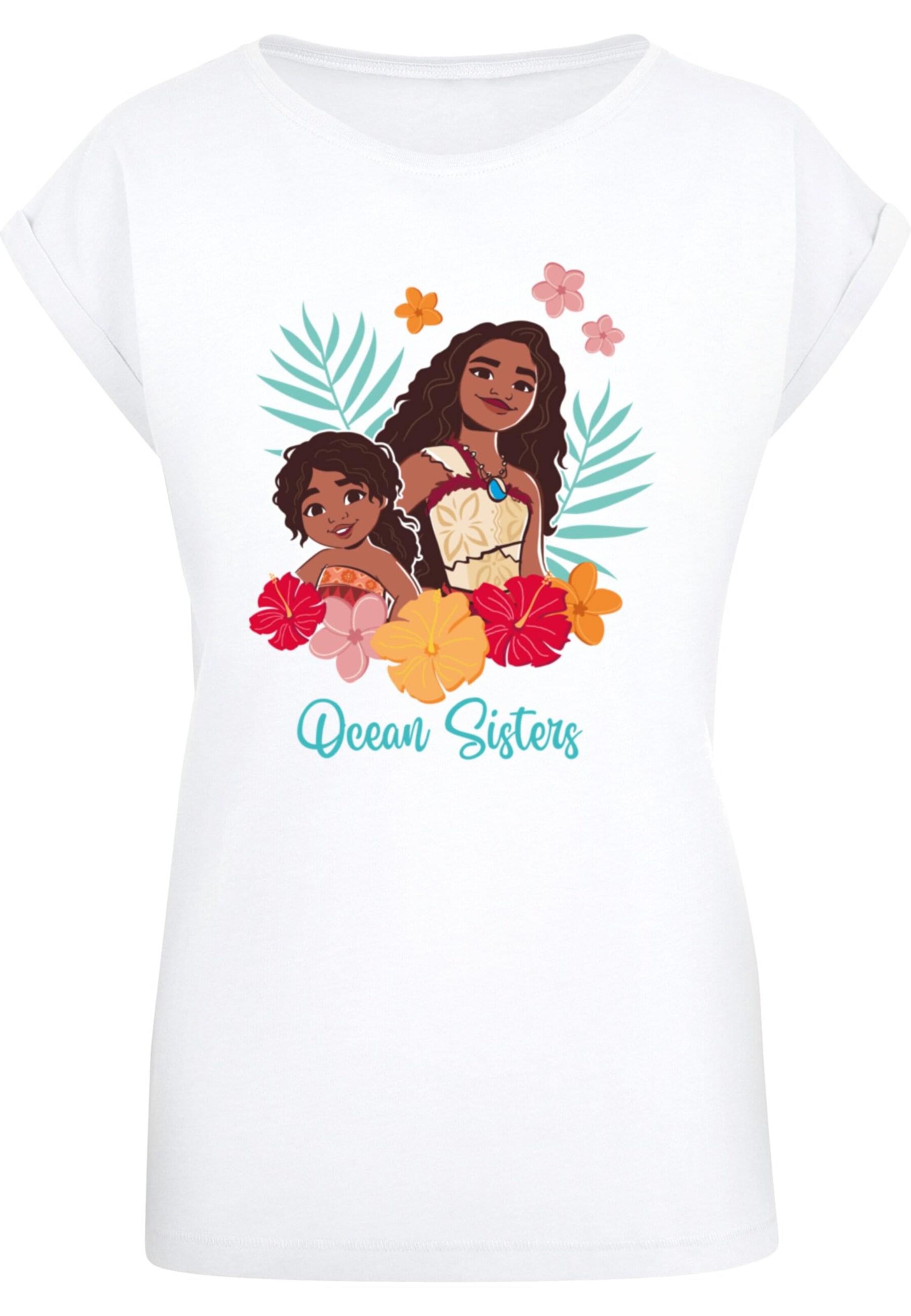 ABSOLUTE CULT Shirt 'Moana and Simea - Sisters' in Wit: voorkant