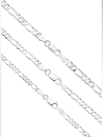 NTHIRTYTHREE Necklace 'Silberkette 925 Sterling Silber Figaro Stil Echtsilber 45cm-60cm Halskette - Bestpreis - Damen Herren mit Schmuckbox - Sale 31.08.2026' in Silver: front