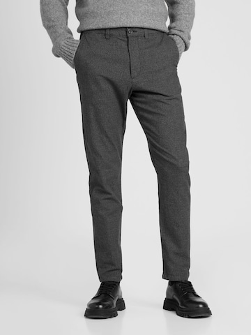 SELECTED HOMME regular Lærredsbukser i sort: forside