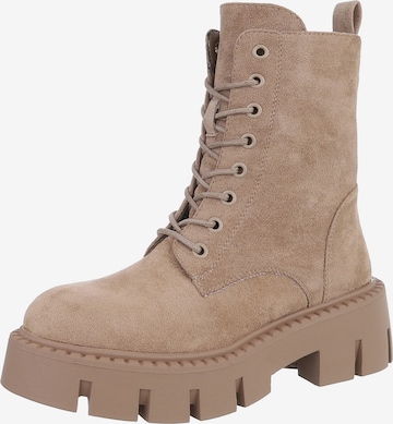 Ital-Design Schnürstiefelette in Braun: Vorderseite