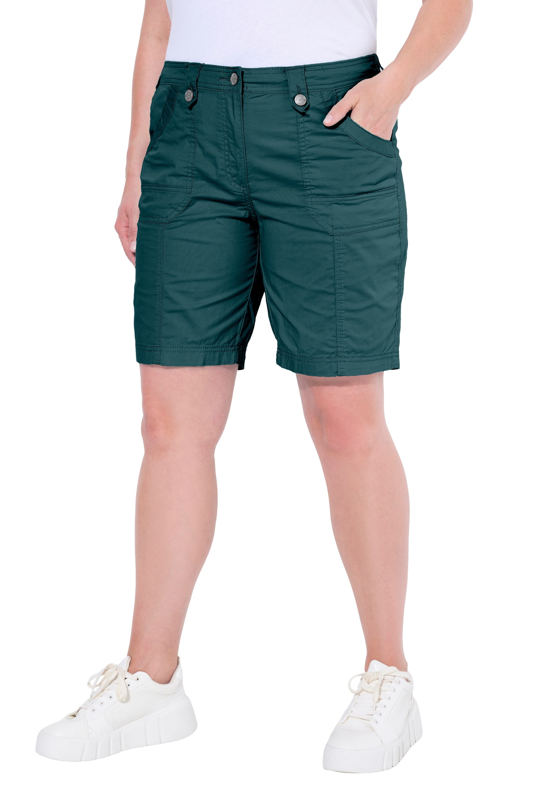 Ulla Popken Regular Broek in Groen: voorkant