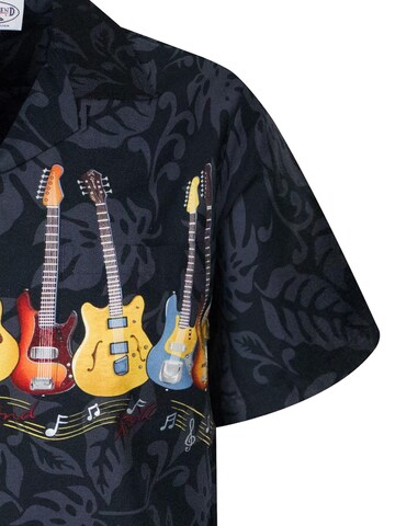 Pacific Legend Regular fit Skjorta 'Gitarre Brustdruck' i svart