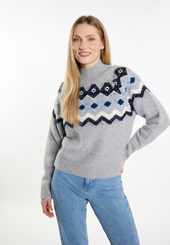 DreiMaster Maritim Sweater 'Eissegler' in Grey: front