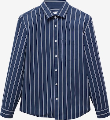 MANGO MAN Regular fit Button Up Shirt 'Regine1' in Blue: front