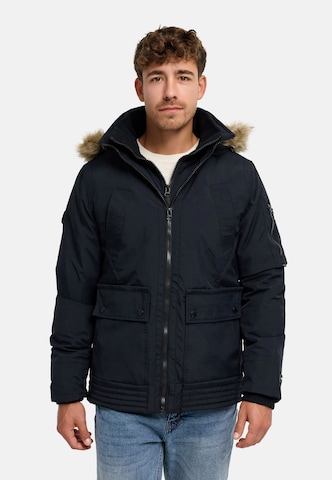 INDICODE JEANS Winter jacket 'Mois' in Black: front