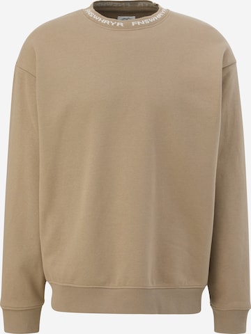 QS Sweatshirt in Bruin: voorkant