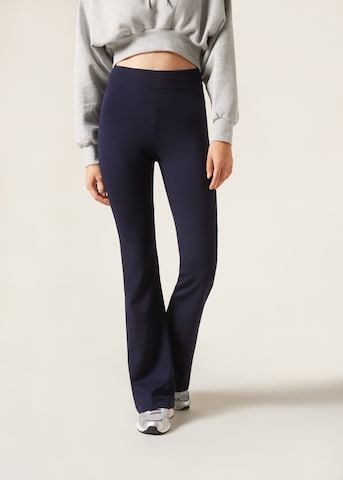 CALZEDONIA Flared Leggings in Blue: front