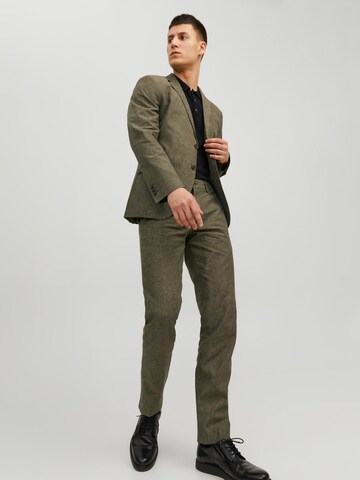 JACK & JONES Slim fit Pleated Pants 'Riviera' in Brown