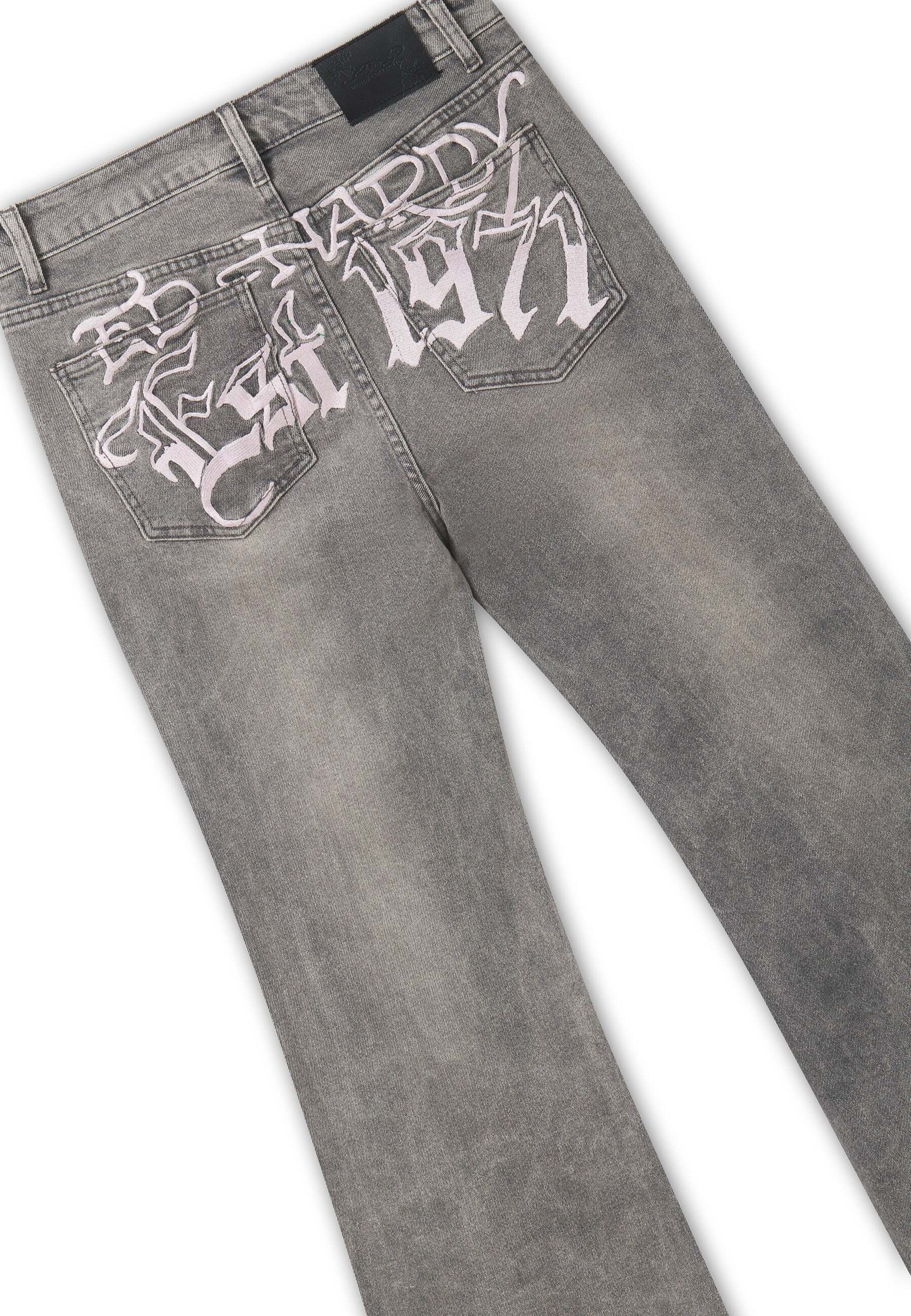 Ed Hardy Широка кройка Дънки в сиво