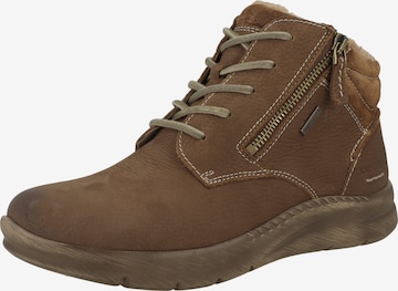 JOSEF SEIBEL Lace-Up Ankle Boots 'Conny' in Brown: front