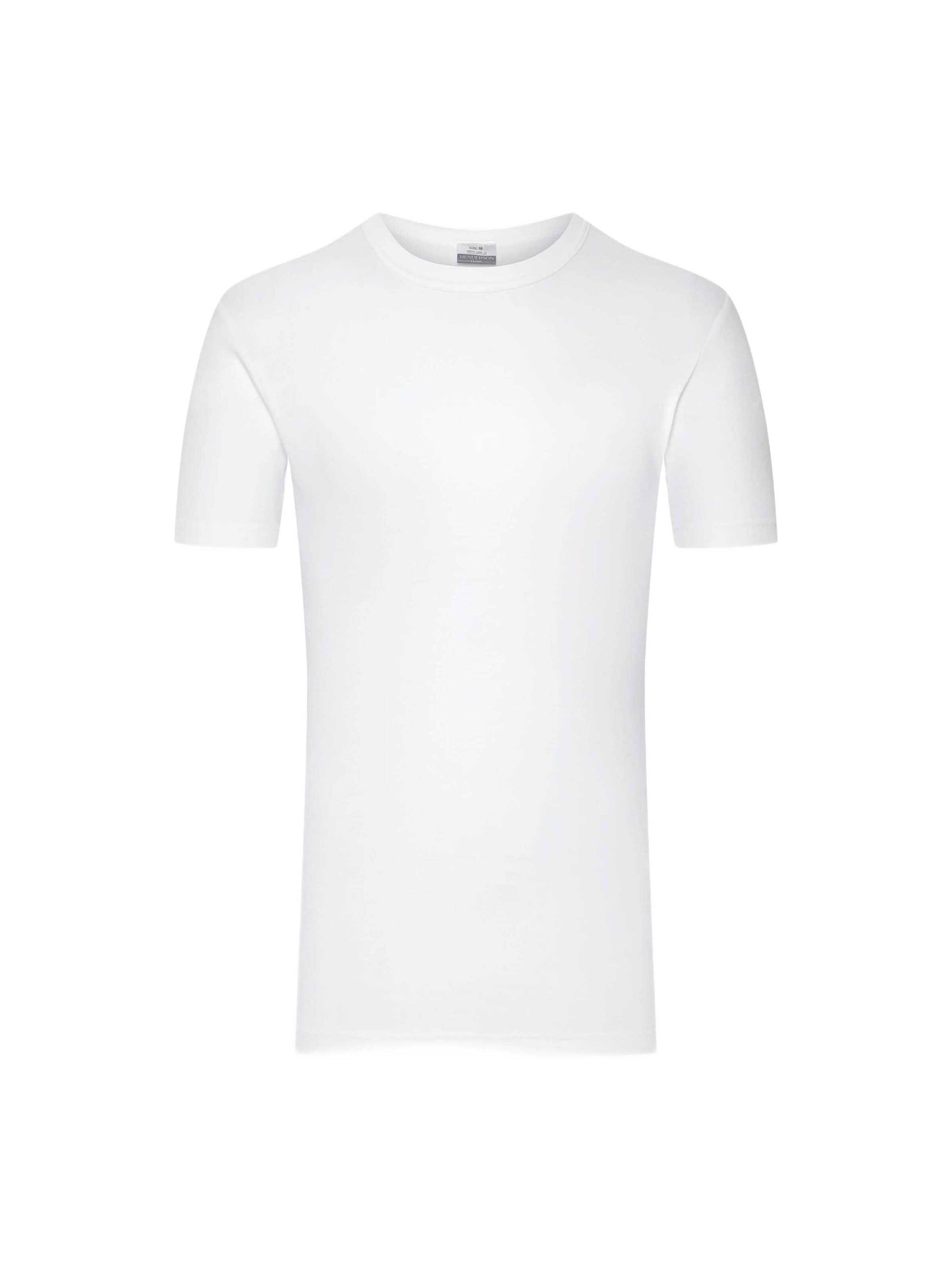 Henderson - Camiseta 'Slim-Fit-Baumwoll-T-Shirt mit Rundhals, BT-100 M' en blanco: frente