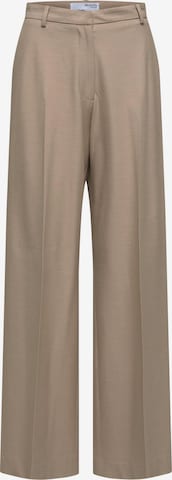 SELECTED FEMME Wide leg Pleated Pants 'Eliana' in Beige: front