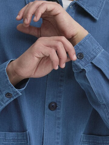 Casual Friday Tussenjas ' CFAsplund Herringbone ' in Blauw