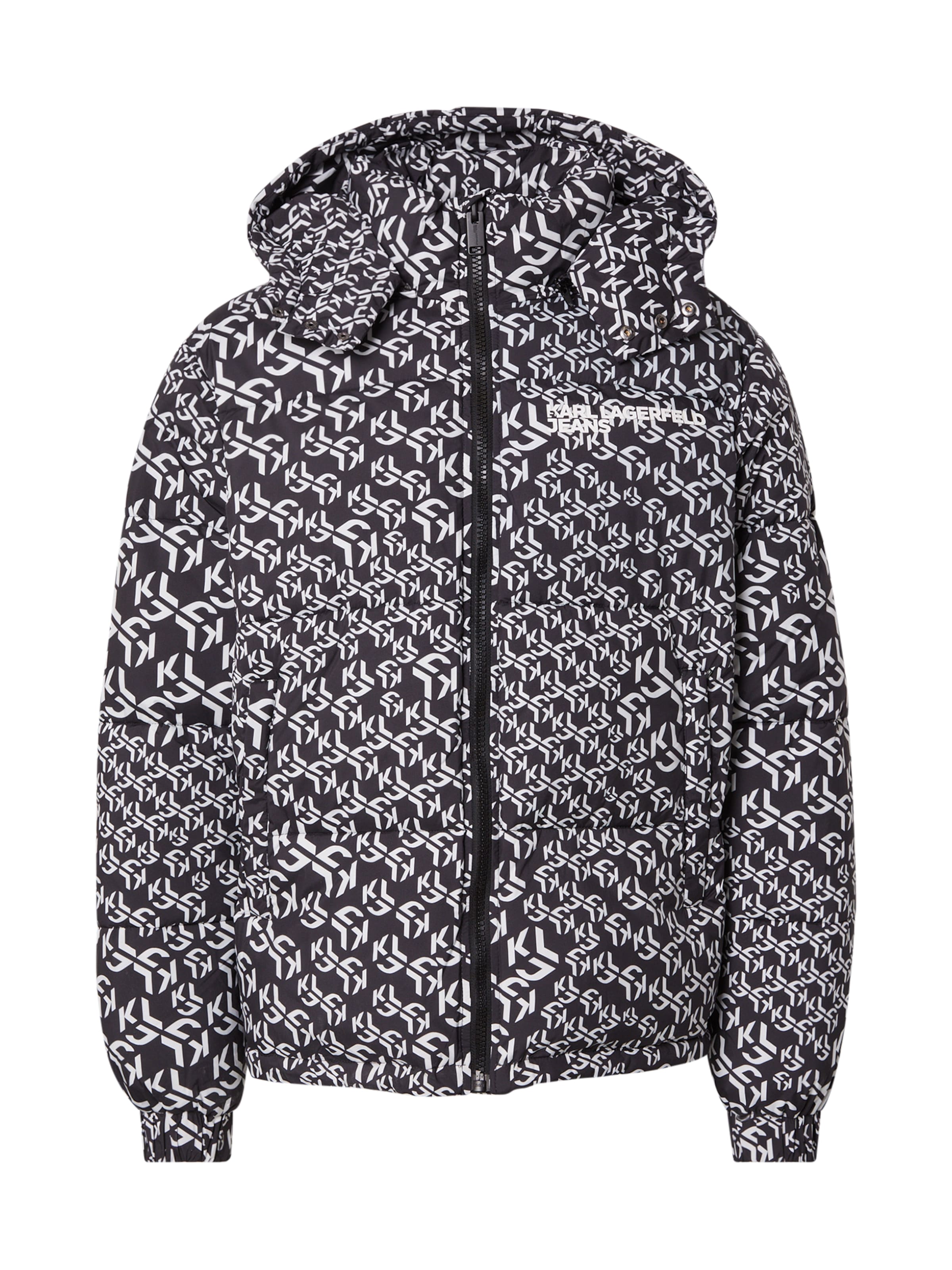 KARL LAGERFELD JEANS Zimní bunda – černá: přední strana