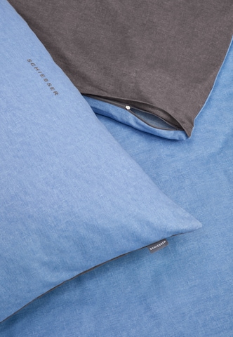 SCHIESSER Pillow 'Doubleface Feinbiber' in Blue