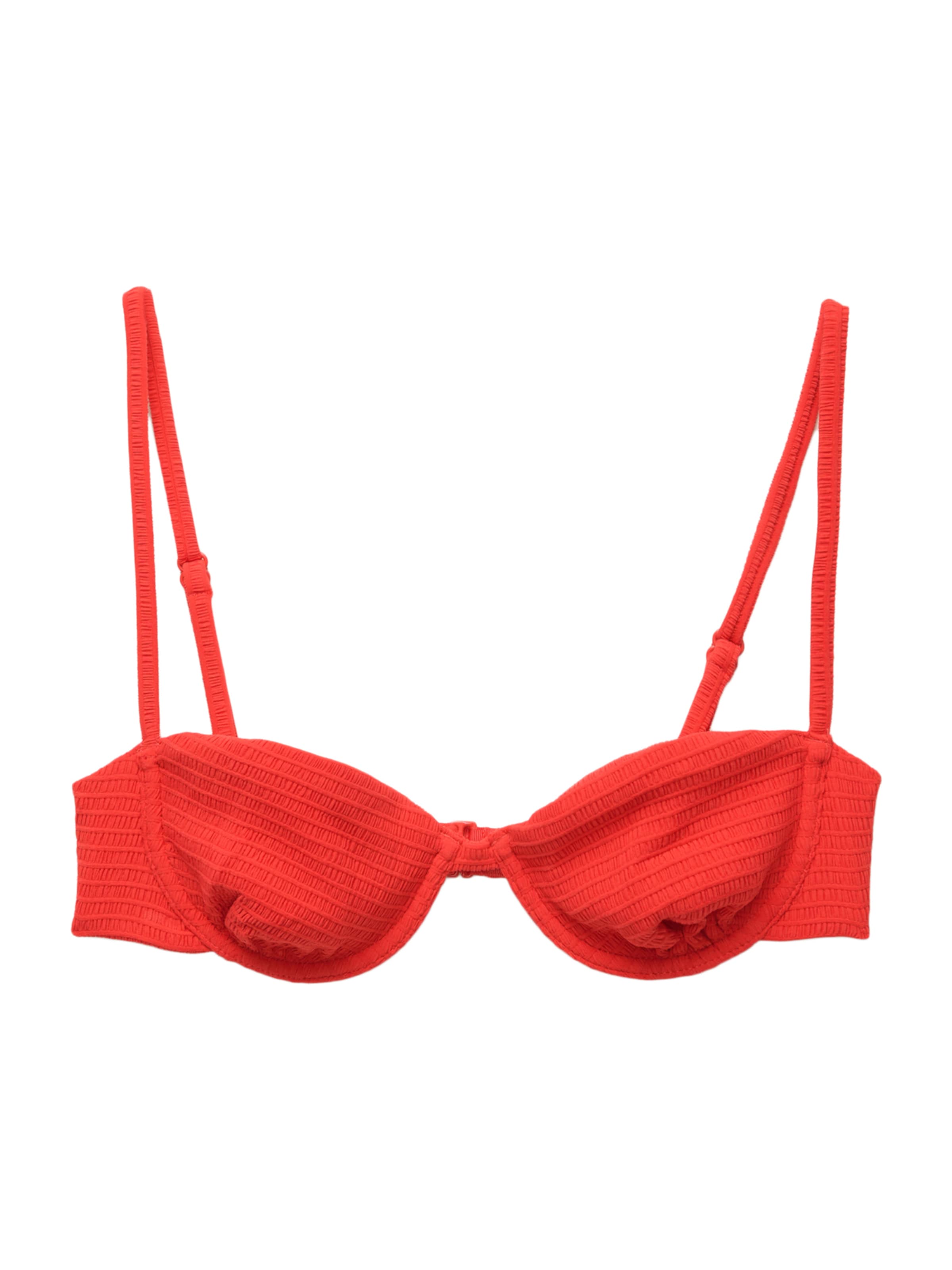 Sutien de tricou Sutien costum de baie de la Pull&Bear pe roșu: față