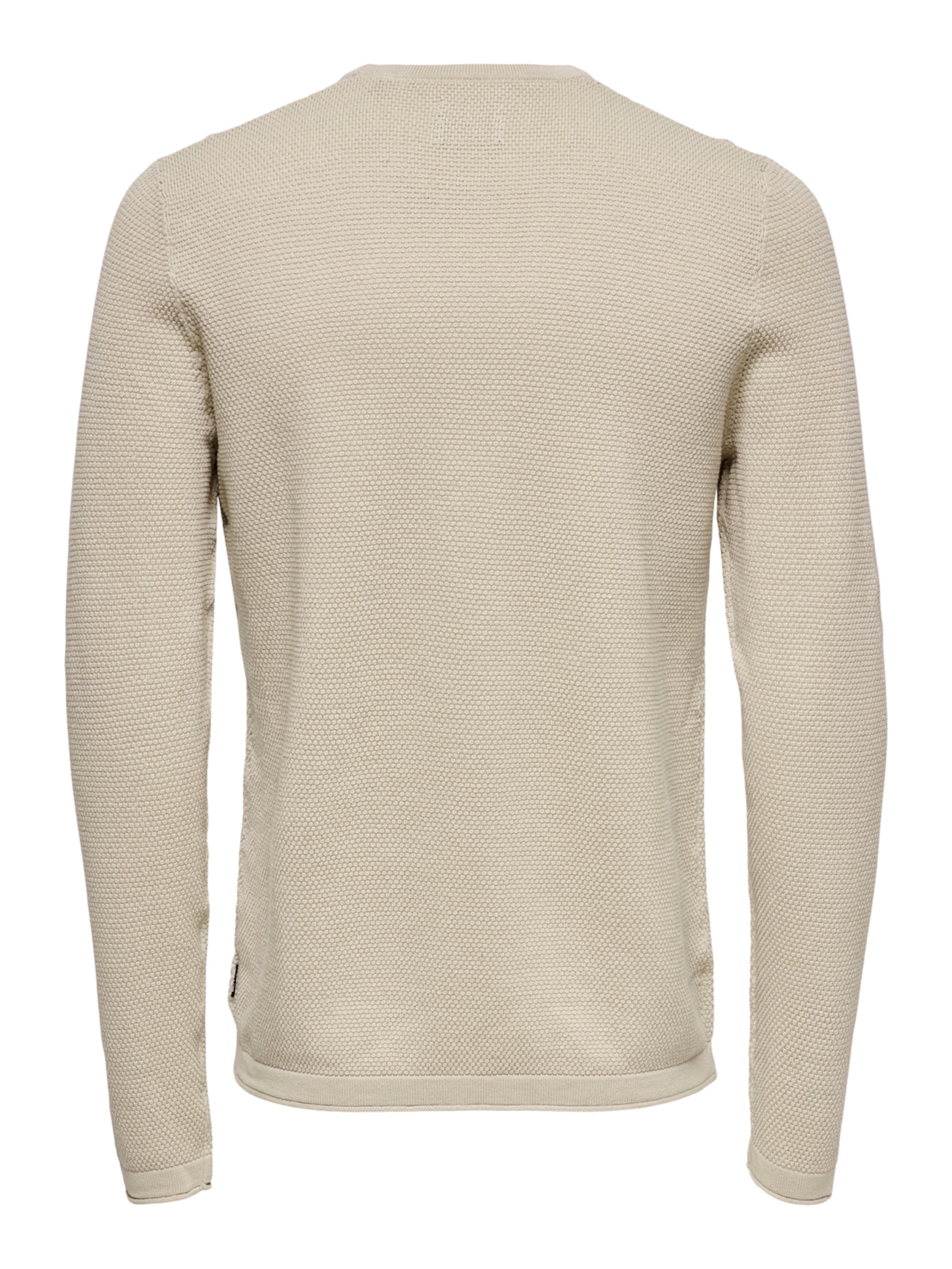 Only & Sons Regular Fit Pullover 'Panter' in Beige