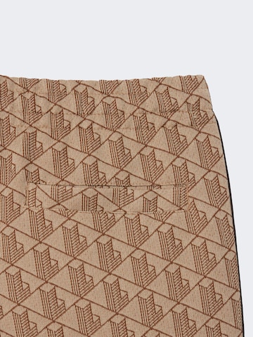 LACOSTE Regular Sports trousers 'Jaquard Monogram' in Brown