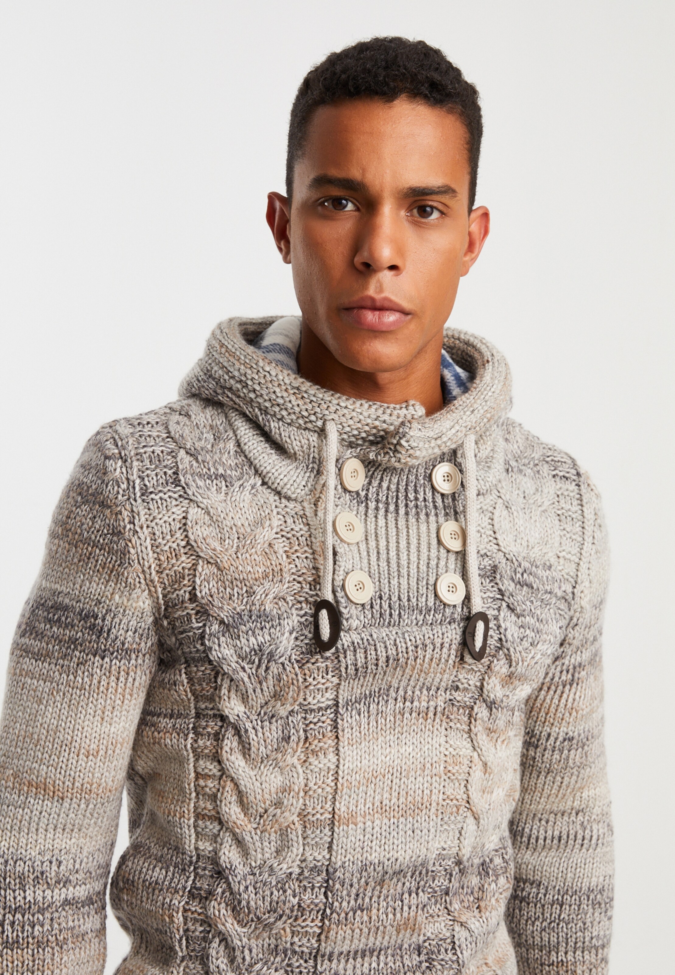 Männer Pullover & Strick Leif Nelson Strickpullover in Beige - ZA25451 Männer Pullover & Strick Leif Nelson Strickpullover in Beige - ZA25451
