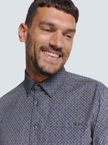 No Excess Regular fit Overhemd in Blauw
