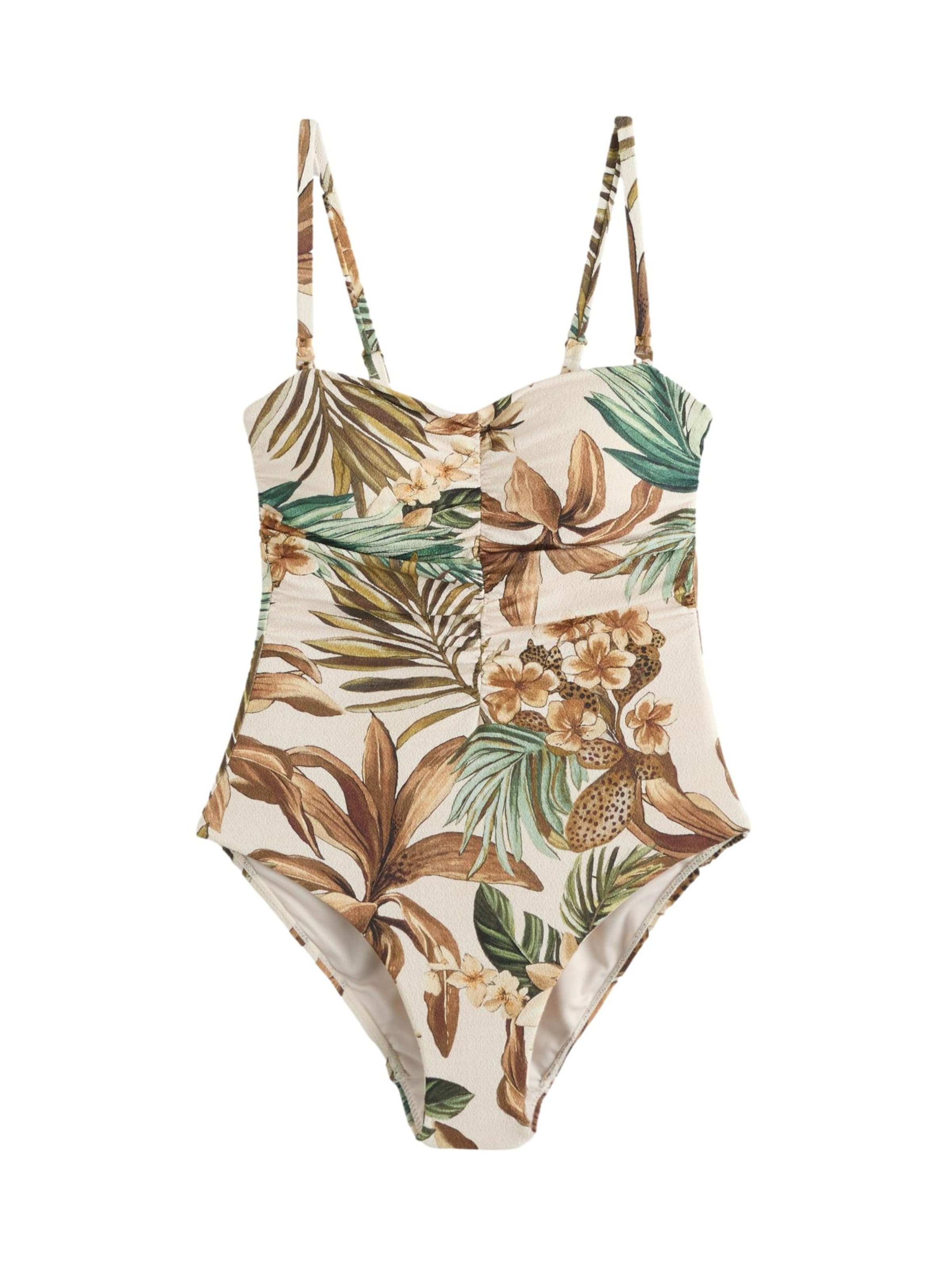 Maillot de bain modelant Next en beige : devant