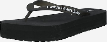 Calvin Klein Jeans Ujjelválasztó-pántos szandál 'LORA' - fekete: elől