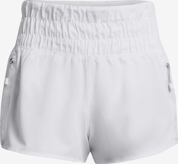 UNDER ARMOUR Regular Workout Pants 'Run Anywhere' in White: front