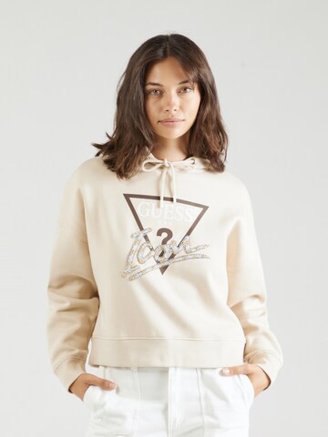 GUESS - Sudadera en beige: frente