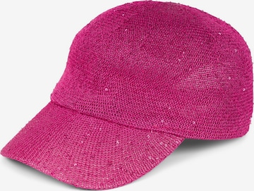 styleBREAKER Cap 'Gewebtes Baseball Cap Pailletten' in Pink: Vorderseite