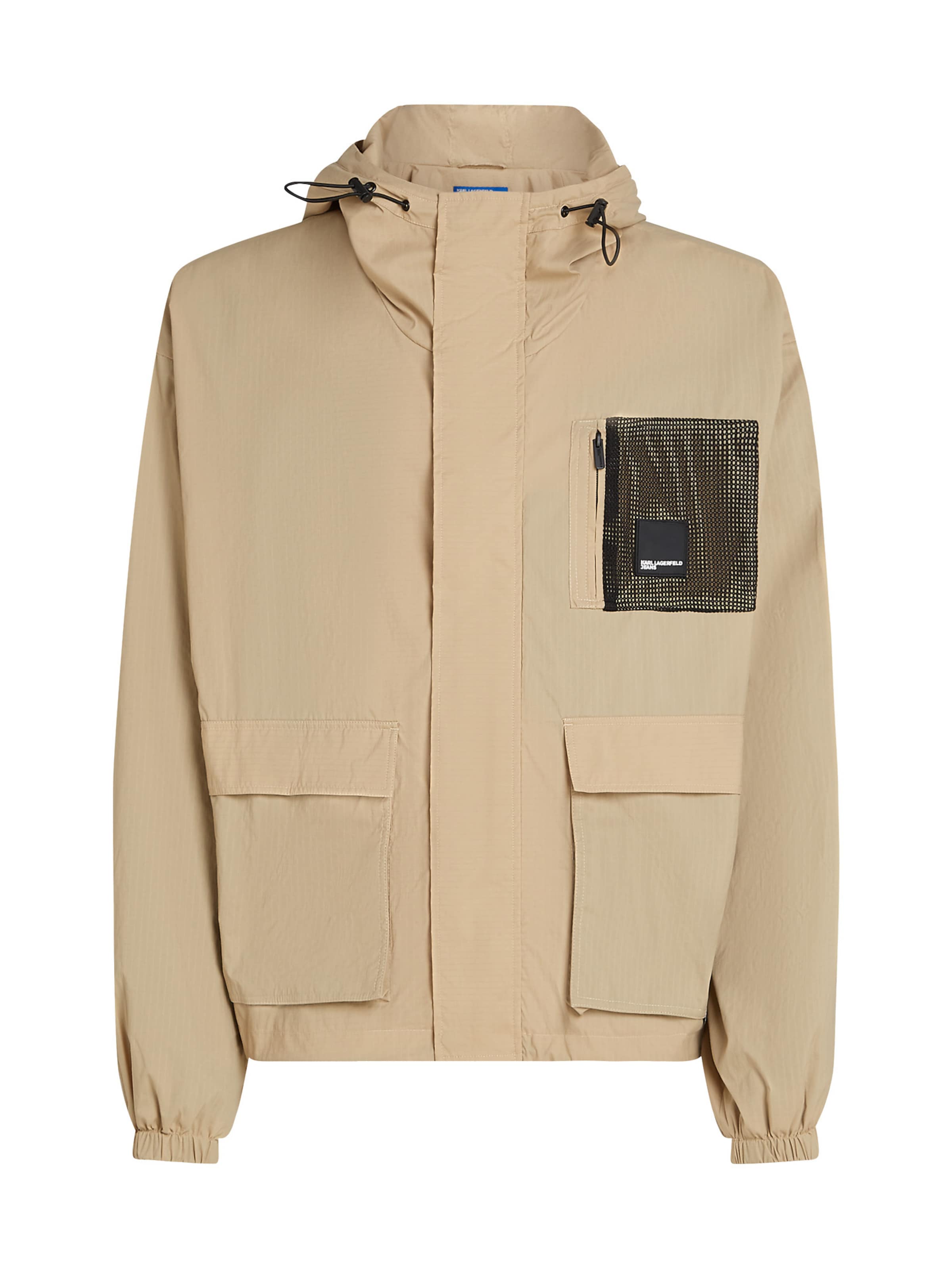 KARL LAGERFELD JEANS Prehodna jakna 'Utility' | bež barva: sprednja stran