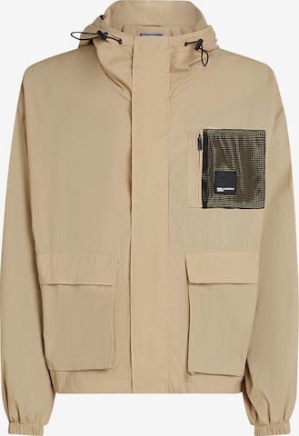smėlio KARL LAGERFELD JEANS Demisezoninė striukė 'Utility': priekis