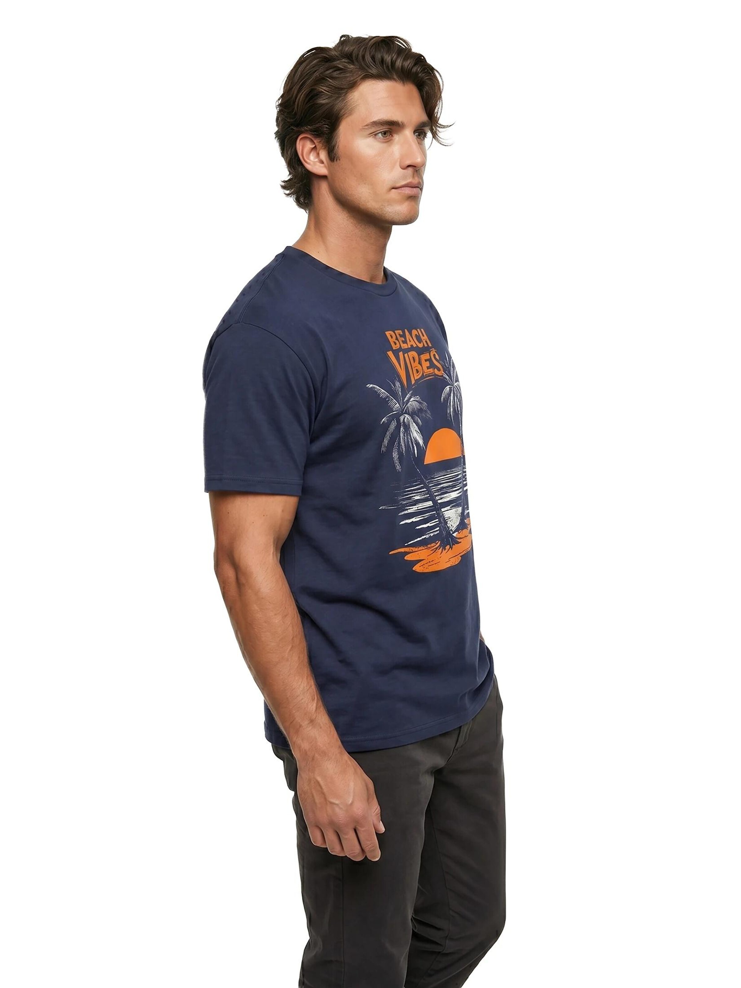 MAKAYA Shirt 'Beach Vibes' in Blue