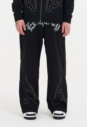 Ed Hardy - Loosefit Pantalón en negro: frente
