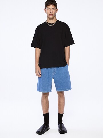 Pull&Bear Loosefit Shorts in Blau