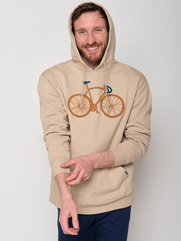 Felpa 'Bike Fluffy' di GREENBOMB in marrone: frontale