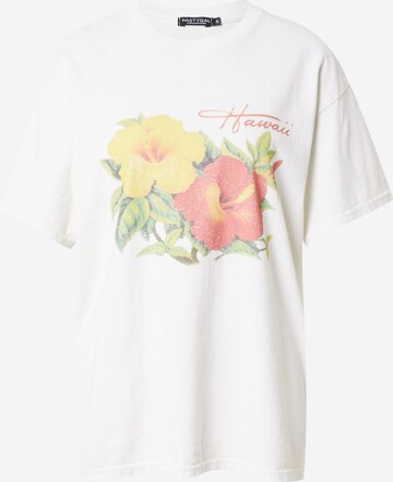 Nasty Gal Oversized shirt 'Hawaii' in Wit: voorkant